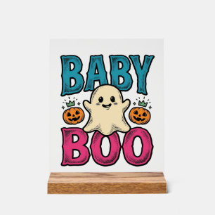 Baby Boo Vintage Halloween Ghost Shirt Design_1 Acrylic Sign