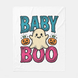 Baby Boo Vintage Halloween Ghost Shirt Design_1 Fleece Blanket