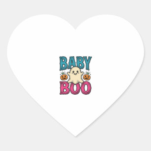 Baby Boo Vintage Halloween Ghost Shirt Design_1 Heart Sticker