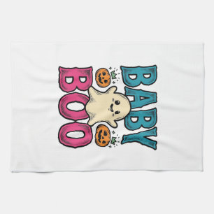 Baby Boo Vintage Halloween Ghost Shirt Design_1 Tea Towel