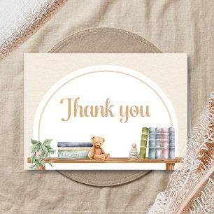 Baby Books and Brunch Bear Baby Shower Thank You Card