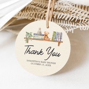 Baby Books and Brunch Neutral Baby Shower Favour Tags