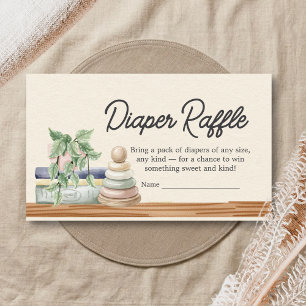 Baby Books and Brunch Neutral Shower Diaper Raffle Enclosure Card