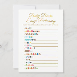 Baby Books Emoji Pictionary Game Gold Baby Shower