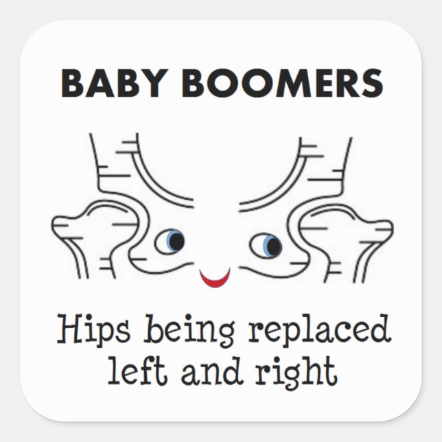Baby Boomer Hips Square Sticker (Front)