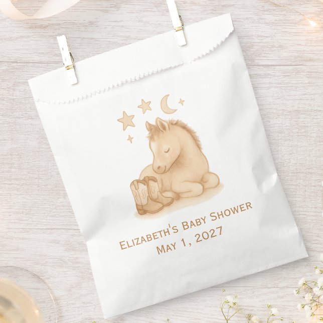 Baby Boots and Foal Western Baby Shower Favour Bags (Sweet western baby shower guest favor bag)