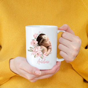 Baby born Photo Collage New Modern Mug 