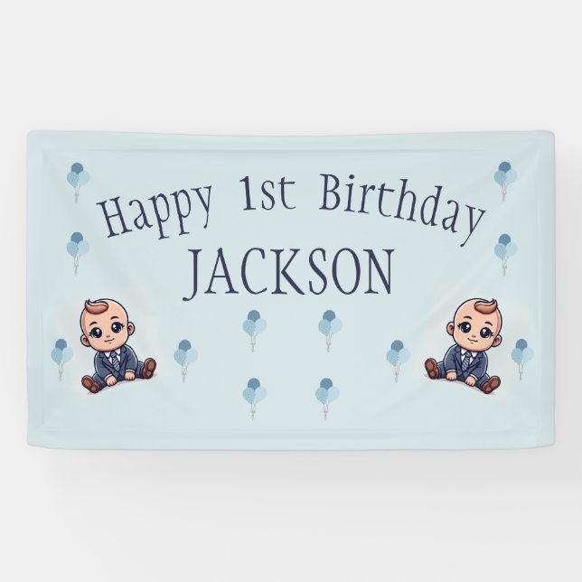 Baby Boss Birthday Banner–Custom Party Decoration Banner (Horizontal)