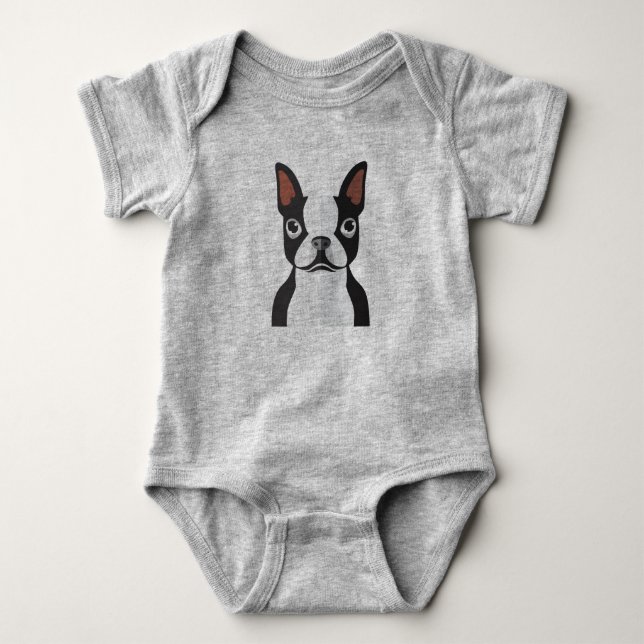 Baby Boston Terrier Jersey Bodysuit (Front)