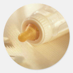 Baby Bottle Baby Safety Pins Babies Items Classic Round Sticker