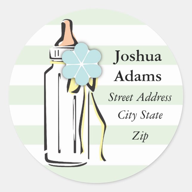 Baby Bottle- Boy Address Label (Front)