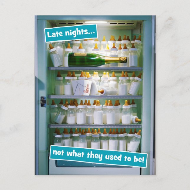 Baby Bottle Champagne Fridge Postcard (Front)