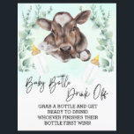 Baby Bottle Drink Off Game Shower Cow Calf<br><div class="desc">This design may be personalised in the area provided by changing the photo and/or text. Or it can be customised by clicking Personalise this Template and then choosing the click to customise further option and delete or change the colour of the background, add text, change the text colour or style,...</div>