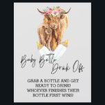 Baby Bottle Drink Off Game Shower Highland Cow<br><div class="desc">This design may be personalised in the area provided by changing the photo and/or text. Or it can be customised by clicking Personalise this Template and then choosing the click to customise further option and delete or change the colour of the background, add text, change the text colour or style,...</div>