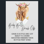 Baby Bottle Drink Off Game Shower Highland Cow<br><div class="desc">This design may be personalised in the area provided by changing the photo and/or text. Or it can be customised by clicking Personalise this Template and then choosing the click to customise further option and delete or change the colour of the background, add text, change the text colour or style,...</div>