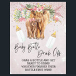 Baby Bottle Drink Off Game Shower Highland Cow<br><div class="desc">This design may be personalised in the area provided by changing the photo and/or text. Or it can be customised by clicking Personalise this Template and then choosing the click to customise further option and delete or change the colour of the background, add text, change the text colour or style,...</div>