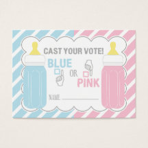 Baby Bottle Gender Reveal Voting Card