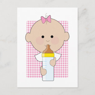 Baby Bottle Girl Postcard