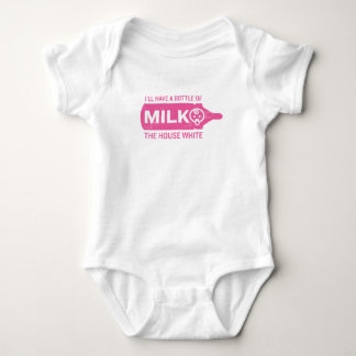 Baby Bottle House White Bodysuit Funny Shirt Pink