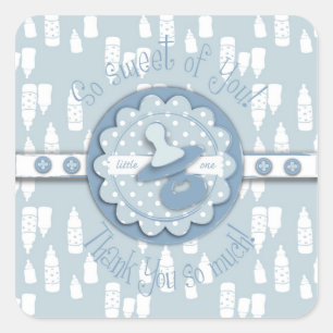 Baby Bottle & Pacifier Baby Shower Square Sticker