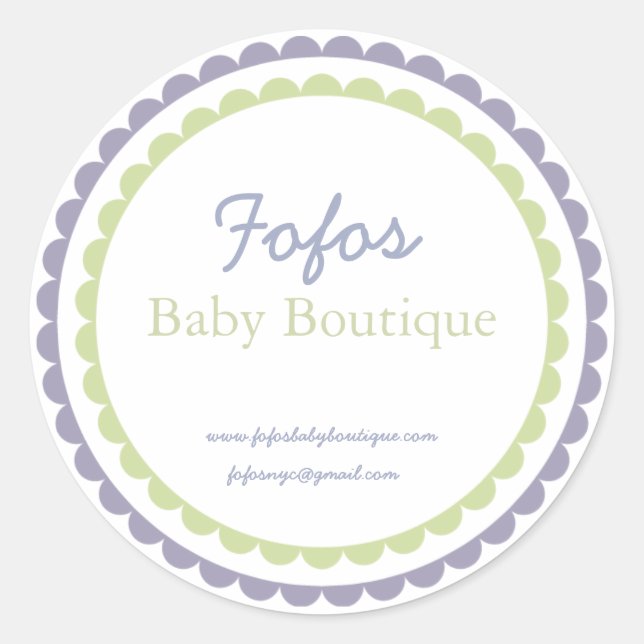 Baby Boutique Fashion Label/Sticker Classic Round Sticker (Front)