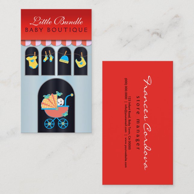 Baby Boutique Storefront Babies Shop Business Card (Front/Back)