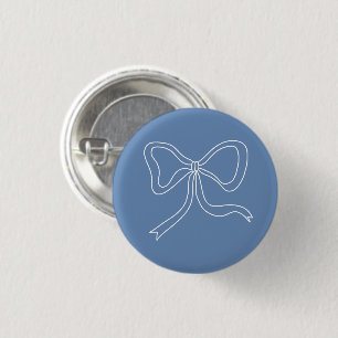 Baby Bow Ribbon Dusty Blue Baby Boy Shower Button