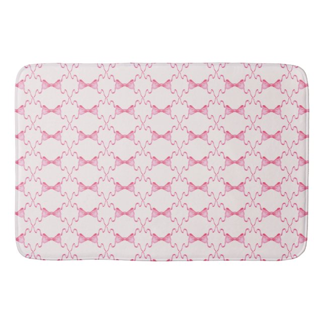 Baby Bow Trellis Pink Bella Ribbon Bath Mat (Front)