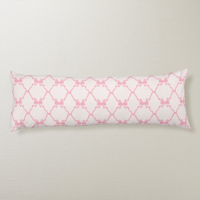 Baby Bow Trellis Pink Bella Ribbon Body Cushion (Back)