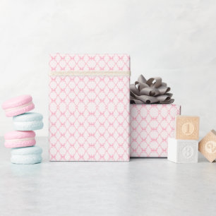 Baby Bow Trellis Pink Bella Ribbon Wrapping Paper