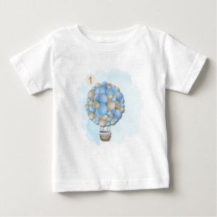 Baby Boy 1st Birthday Hot Air Balloon T-Shirt