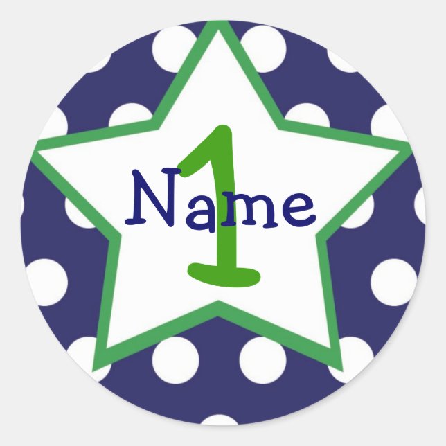 Baby Boy 1st Birthday Sticker (Front)