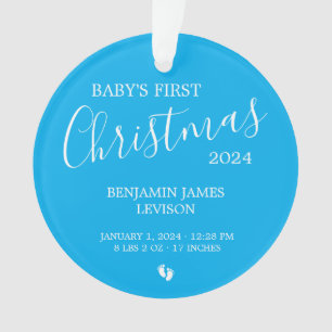Baby Boy 1st Christmas Acrylic Ornament w/Photo