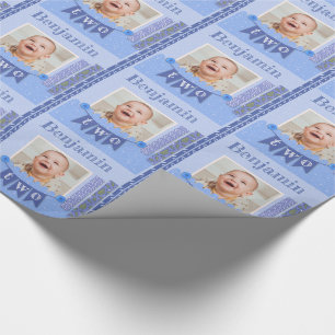 Baby Boy 2nd Birthday Blue Scrapbooking Wrapping Paper