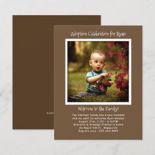 Baby Boy Adoption Party Photo Invitation Template