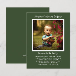 Baby Boy Adoption Party Photo Invitation Template