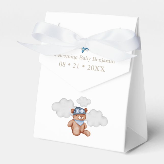 Baby Boy Adventure Baby Shower Favour Box (Front Side)