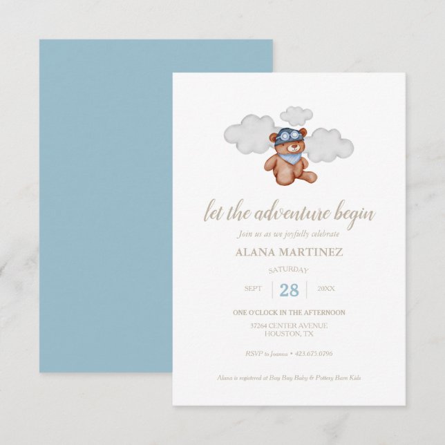 Baby Boy Adventure Baby Shower Invitation (Front/Back)