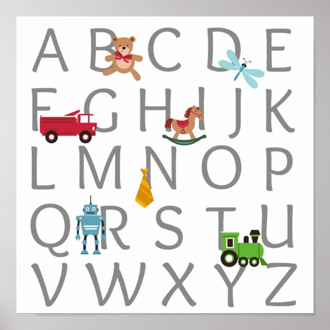Baby Boy Alphabet Poster (Front)
