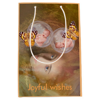 Baby boy and girl twins medium gift bag