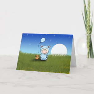 Baby Boy and Owl Birthday Card