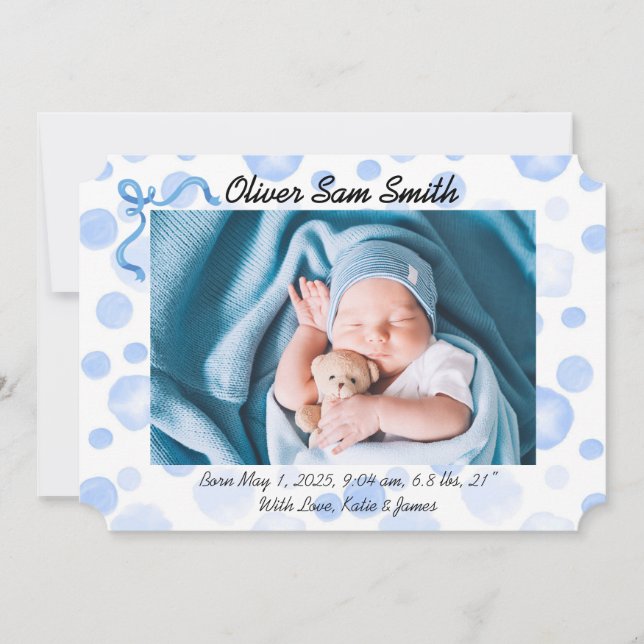 Baby Boy Announcement (Front)