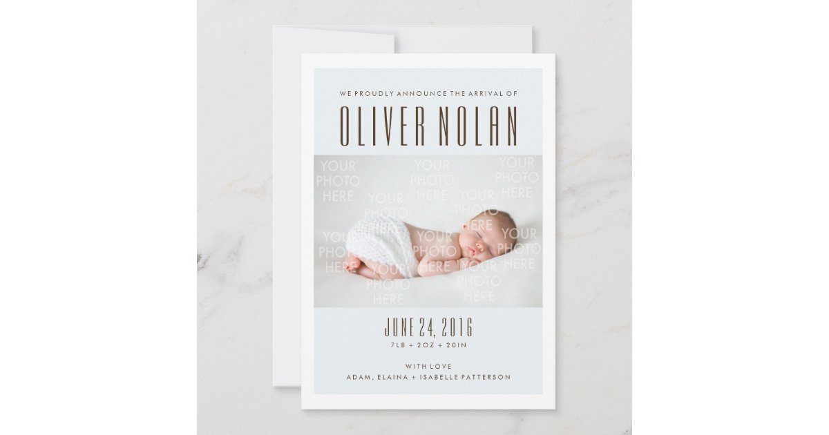 Baby Boy Announcement Zazzle.co.uk