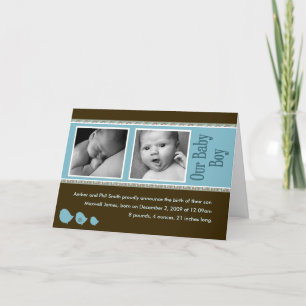 Baby Boy Announcement Card