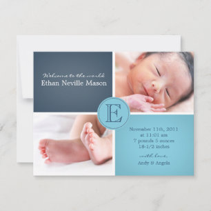 baby BOY announcement card