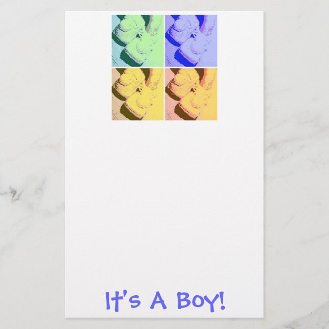 Baby Boy Announcement Stationery (Front)