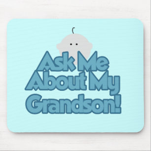 Baby Boy Ask About My Grandson Tshirts and Gifts Mouse Mat