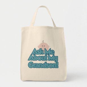 Baby Boy Ask About My Grandson Tshirts and Gifts Tote Bag