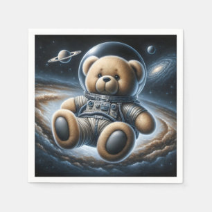 Baby Boy Astronaut Teddy Bear Napkin