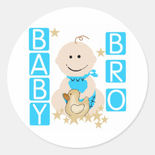 Baby Boy Baby Bro Classic Round Sticker